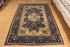 4’7″ x 6’6″ ANTIQUE TABREZ Late 19th Century Handmade Rug Garden Design Orange