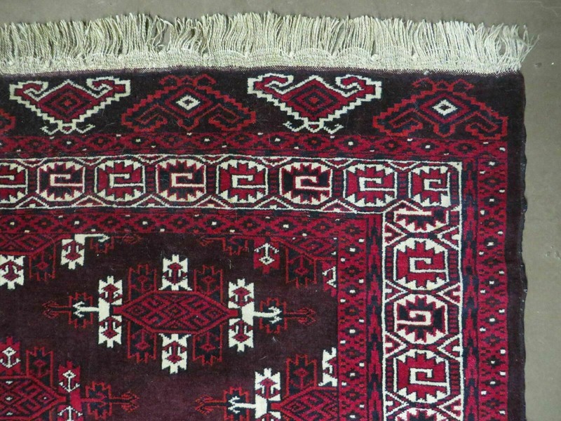 7' X 10' Antique Handmade Yamud Turkoman Wool Rug Excellent gallery