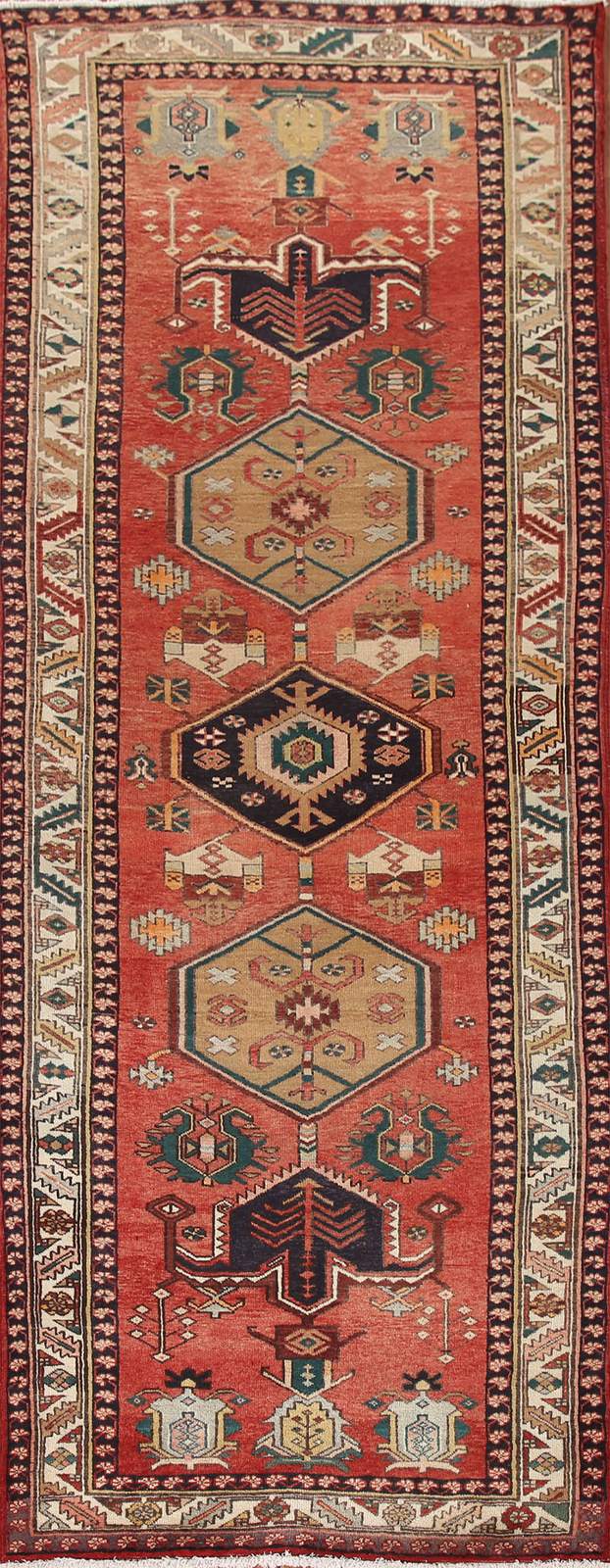 Geometric Heriz Traditional 11 ft. Runner Rug 4x11 for Hallway Handmade Carpet gallery