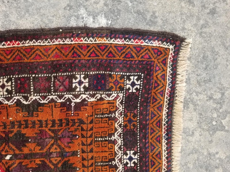 Antique Traditional Handmade Afghan Wool Multicolor Rug 180 x 104 cm gallery