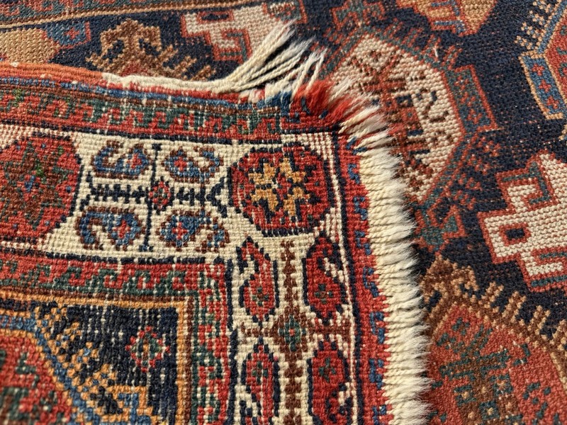 Antique Tribal Bag Face Oriental Rug gallery