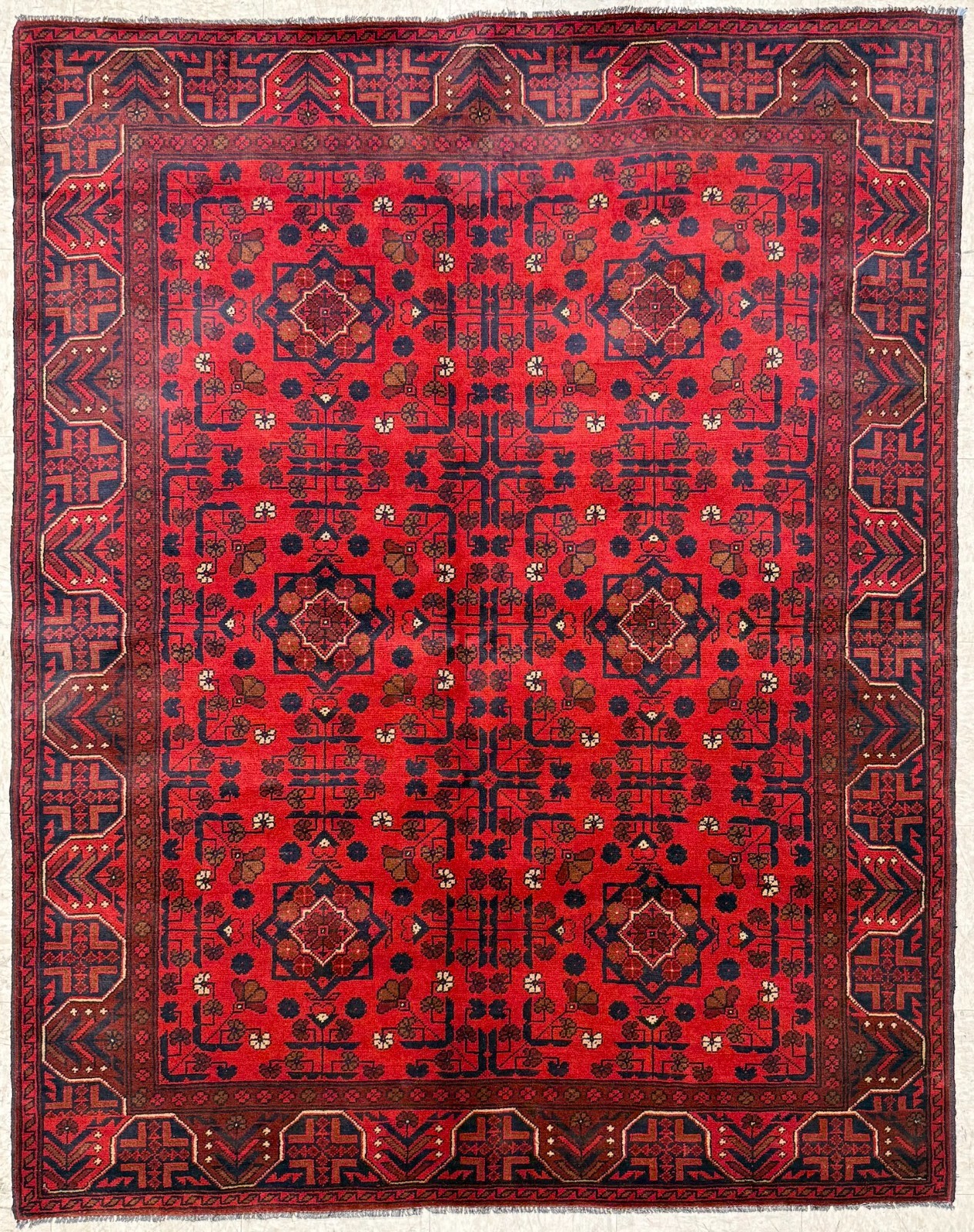 Handmade Wool Area Rug, 4x6 , Red & Black Rug, Oriental Rug gallery