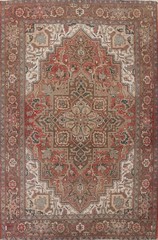 Vintage Area Rug 8×11 Traditional Hand-knotted Wool Vegetable Dye Living Room