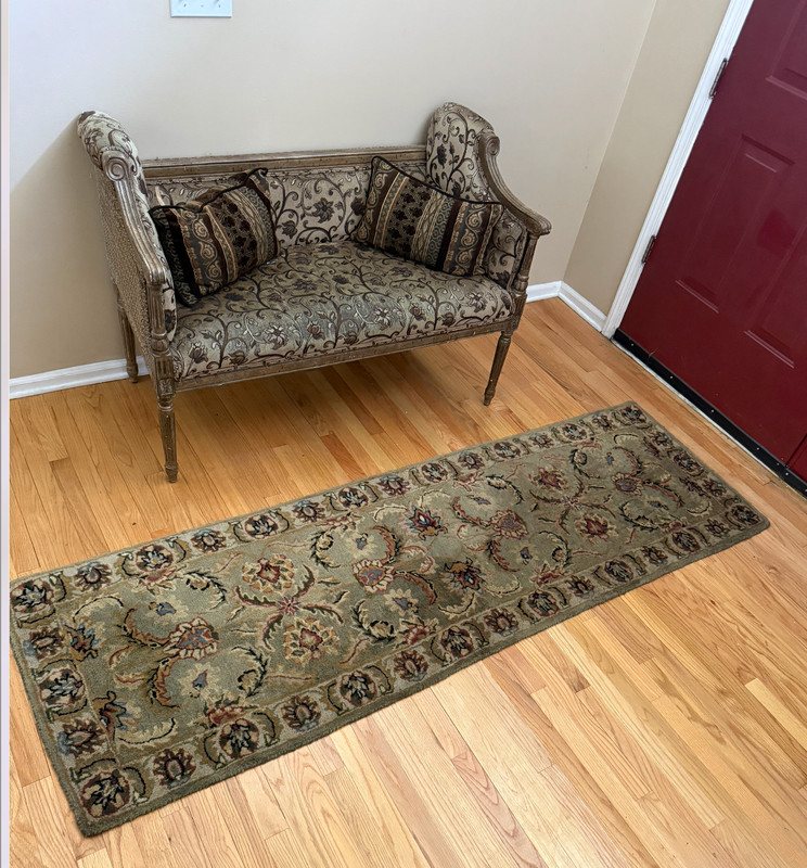 Persian Style Sage Green Floral Wool Runner Rug 2.5x7.5 Entryway Carpet gallery