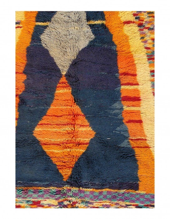 Fine Hand Knotted Vintage Authentic Moroccon 7'7'' X 10' gallery