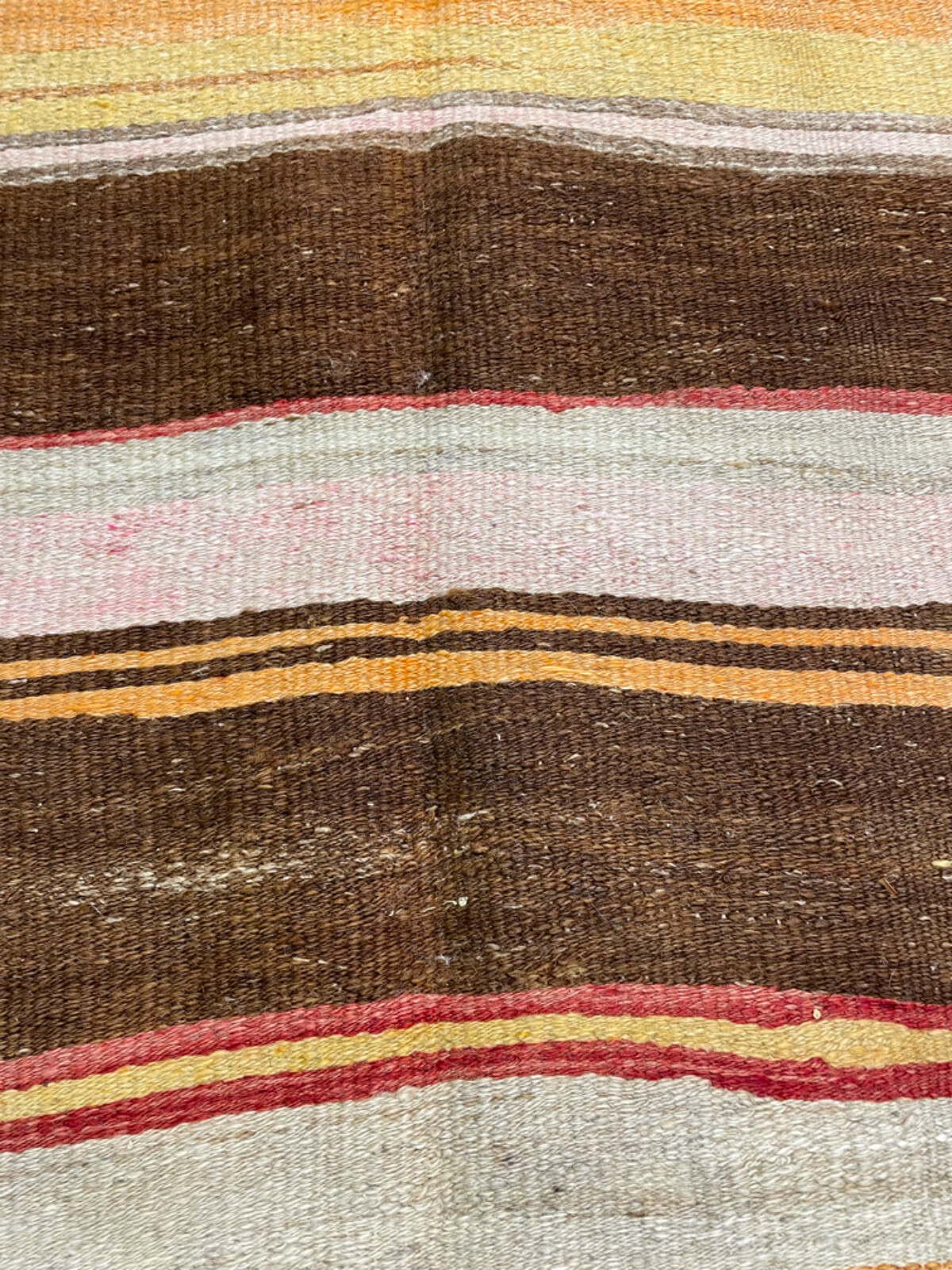 Antique Oriental Hand-Knotted Wool Area Rug Brown/Ivory/Red/Gold 6'2" x 11'2" gallery