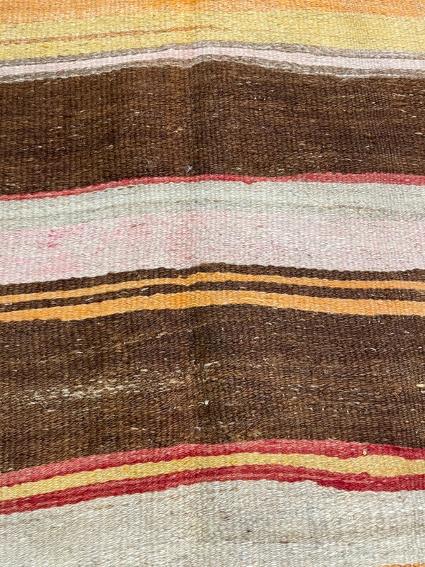 Antique Oriental Hand-Knotted Wool Area Rug Brown/Ivory/Red/Gold 6'2" x 11'2" gallery