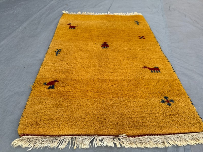 2x3 Afghan Gabbeh Rug – Hand Knotted Wool Small Tribal Minimalist Carpet gallery