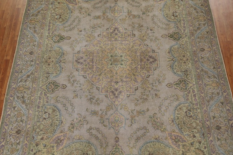Floral Gray Overdyed Traditional Area Rug 10x13 Evenly Low Pile Handmade gallery