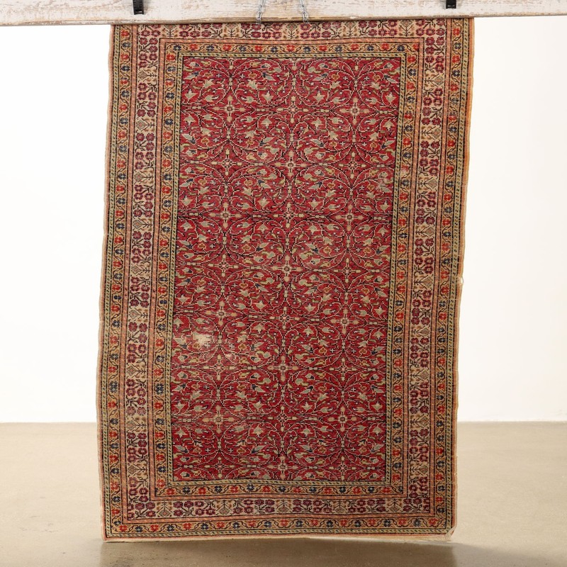Antique Kaisery Carpet Cotton Wool Thin Knot Turkey 53 x 34 In gallery