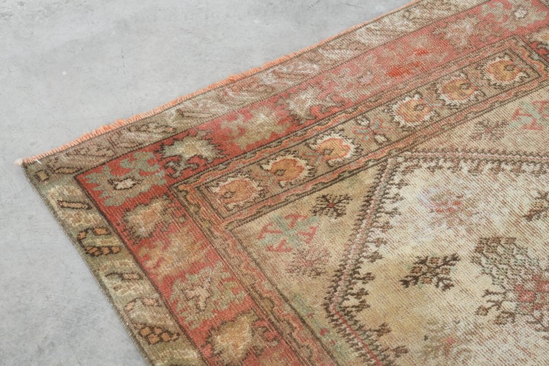 Oushak Runner Rugs Turkish Hand-Knotted Hallway Carpet Vintage Rug 3x11 ft 1174 gallery