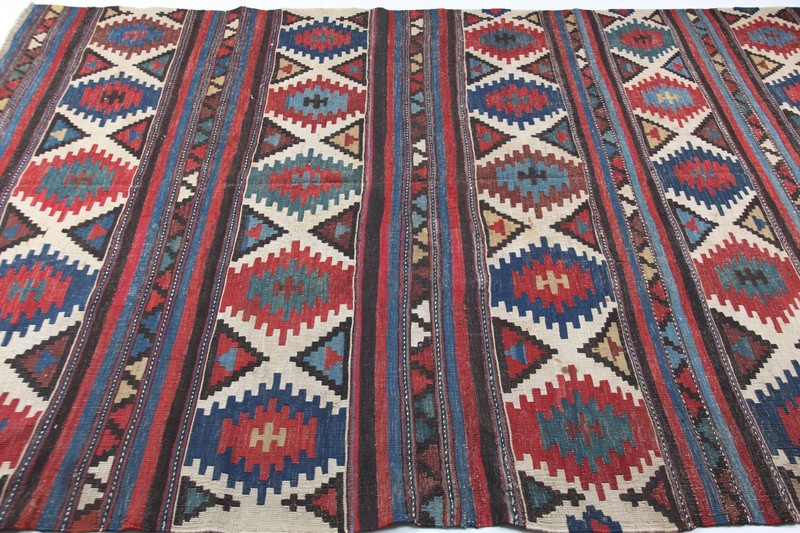 Antique Shirvan Kilim – Caucasian Flatweave, Late 19th Century -5' 11'' X 8' 11' gallery