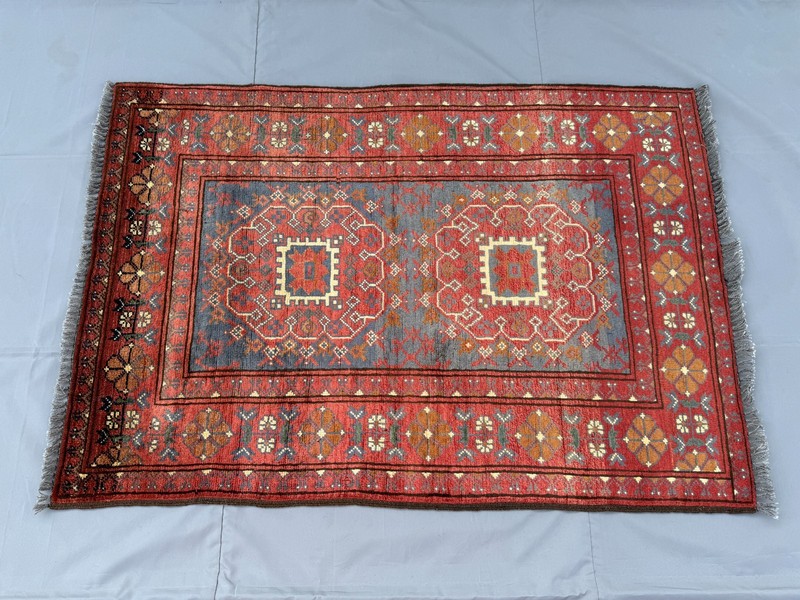 1960s Antique Afghan Turkmen Rug 3x5 Hand Knotted Persian Style Oriental Carpet gallery