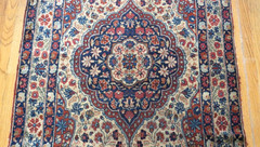 3’6″ x 5’6″ Antique Turkish Kermann Floral Hand-Knotted Wool Oriental Rug