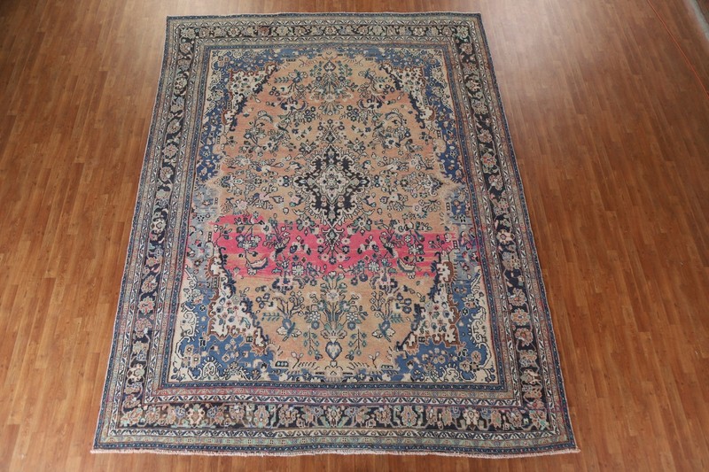 Vintage Handmade Living Room Area Rug 10x13 Traditional Rust Wool Tribal Carpet gallery