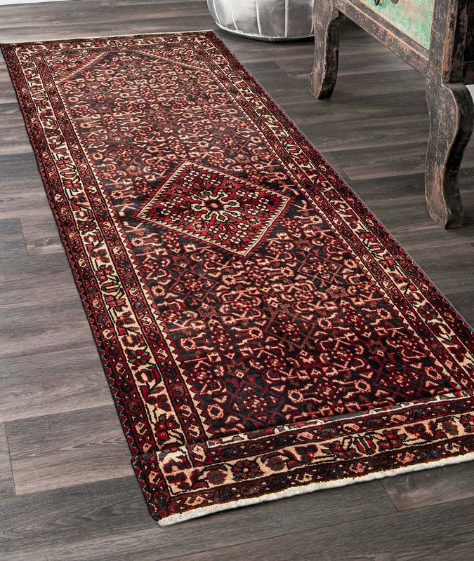 3'8" x 9'8" Vintage Hand-knotted Runner Rug Traditional Oriental Wool Carpet gallery
