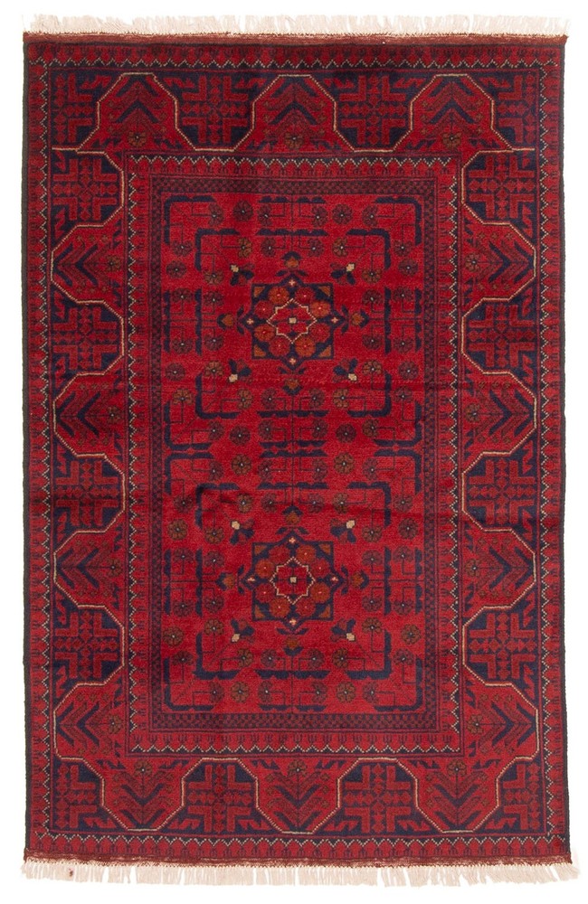 Traditional Vintage Hand-Knotted Area Rug 3'4" x 5'1" Oriental Wool Carpet