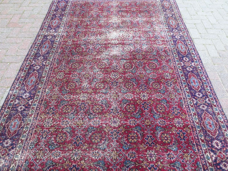 Vintage Anatolia Carpet, Burgundy Rug, Floor Carpet Handmade Large Rug 67"X110" gallery