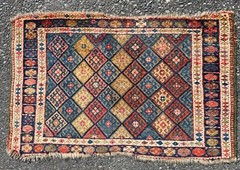 Antique Jaff Kurd Bag Face Hand Knotted 100% Wool Tribal Rug 2′ x 4′