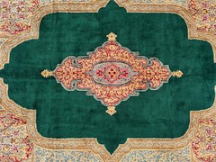 10×14 GREEN ANTIQUE RUG ORIENTAL HANDMADE VINTAGE hand-knotted fine emerald big