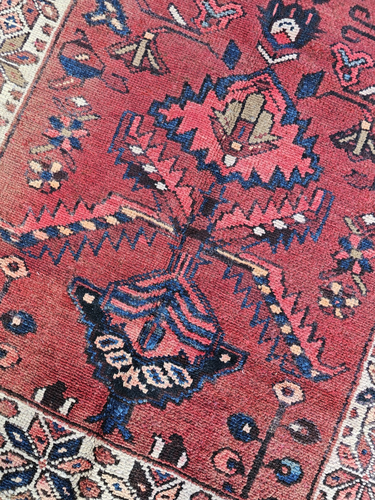 3.4 x 6.5 ANTIQUE VEG DYE KAZAK VINTAGE HERIZ SERAPI OUSHAK SHIRVAN TRIBAL gallery