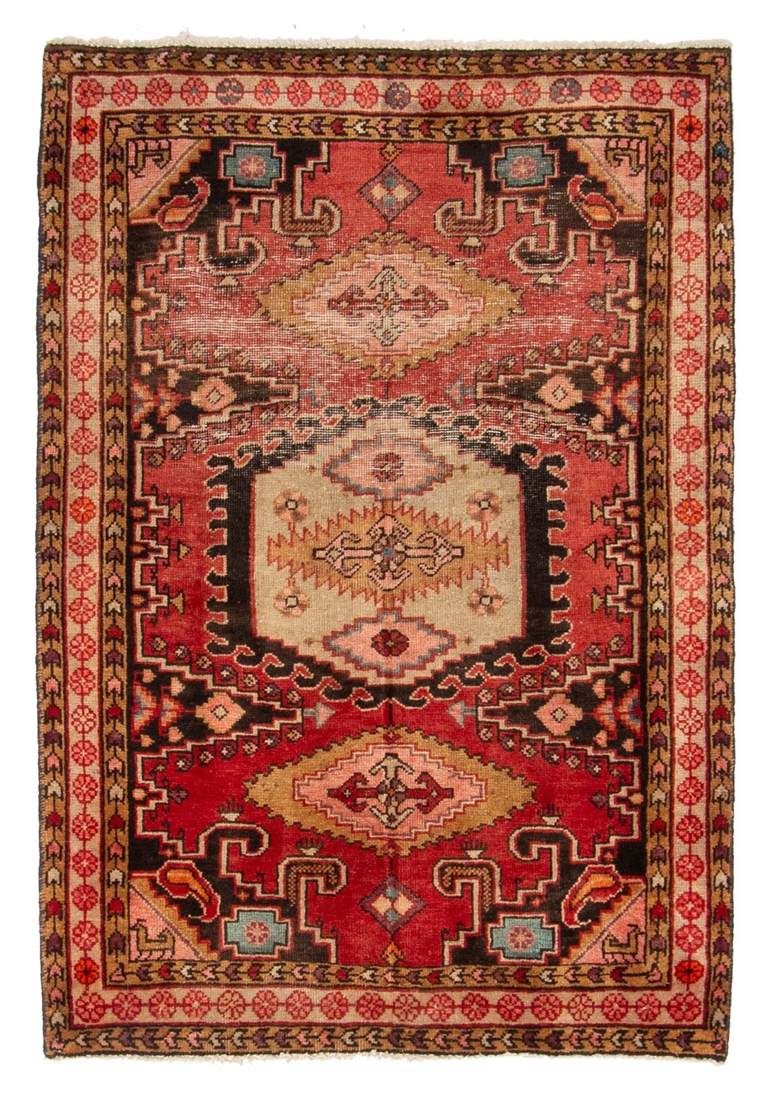 Vintage Traditional Hand-Knotted Area Rug 3'7" x 5'1" Oriental Wool Carpet gallery