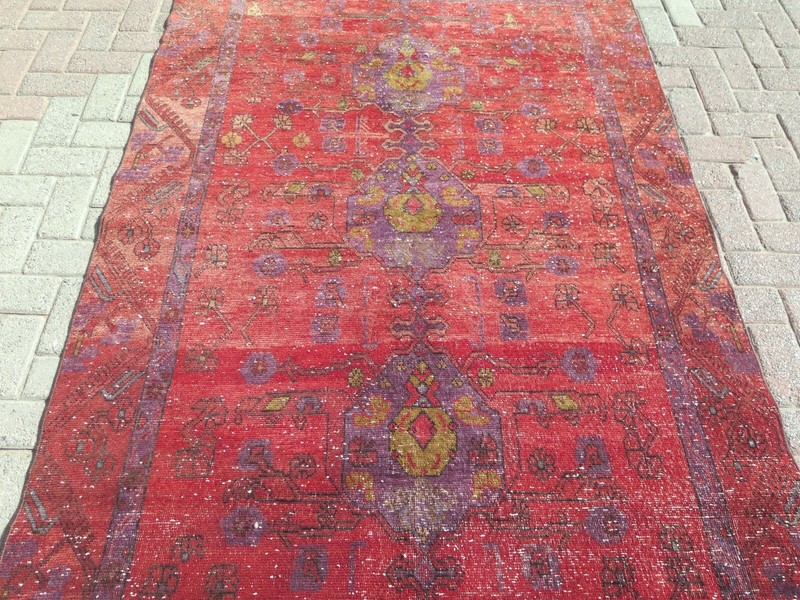 Turkish Rug, Area Rug, Antique Rug Wool Floor Rug Kula Handmade Carpet 57"X102" gallery