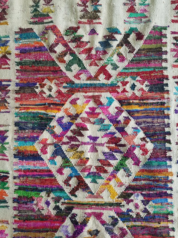 Vintage Handmade Traditional Geometric Multicolor Kilim Rug Carpet 176x124cm gallery