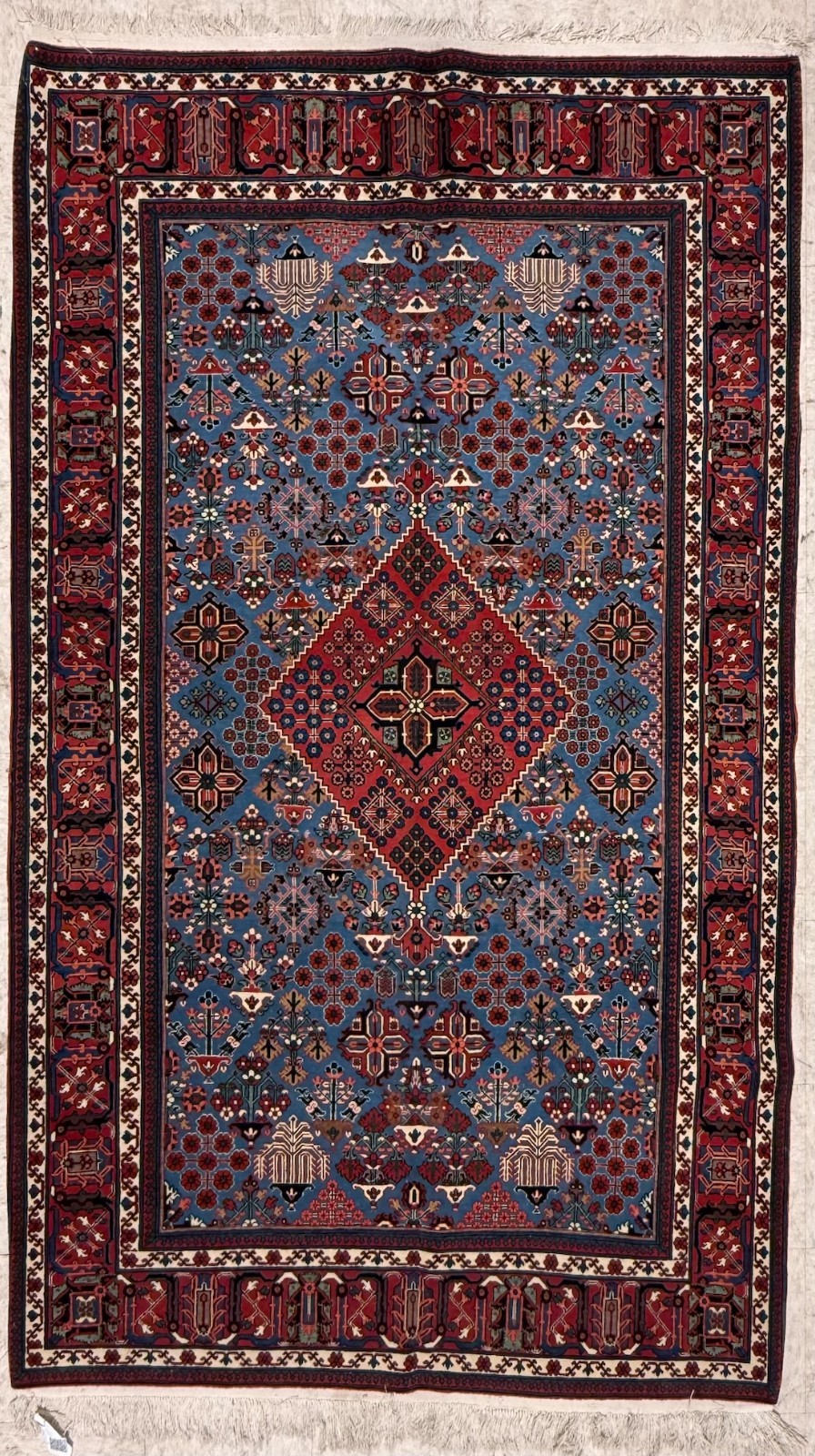 Handmade Wool Area Rug, 5x8, Red Blue Rug, Oriental Rug gallery
