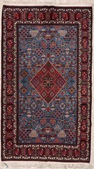 Handmade Wool Area Rug, 5×8, Red Blue Rug, Oriental Rug