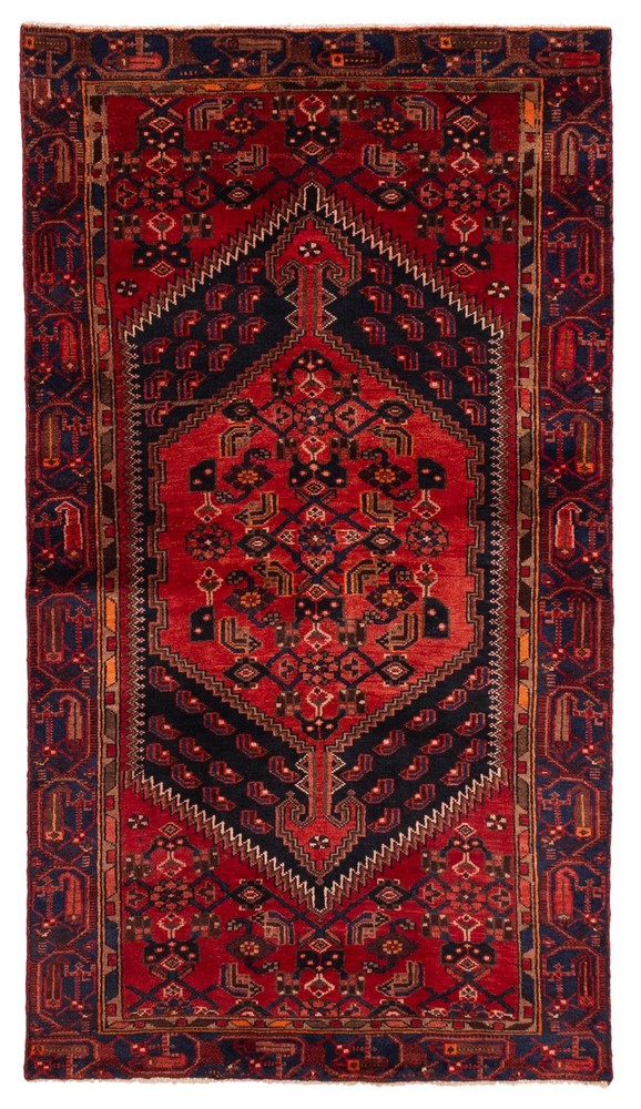 Vintage 3'10" x 6'9" Traditional Hand Knotted Vegetable Dye Wool Area Rug