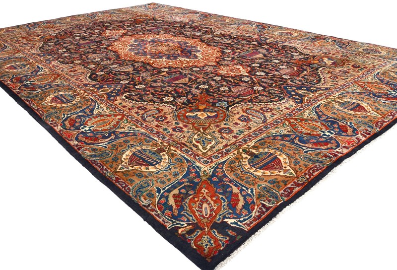 Handmade Pictorial Oriental Rug Thick Pile Purple-Navy Dining Carpet 10X13 ft gallery