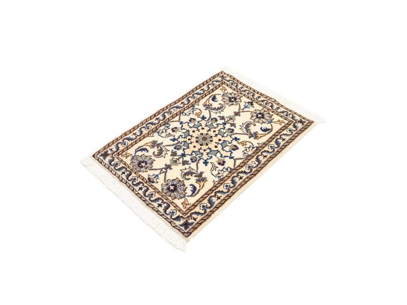 Hand-Knotted Indo-Nain Wool Rug Classic Floral Design Oriental Carpet 2X3 ft gallery