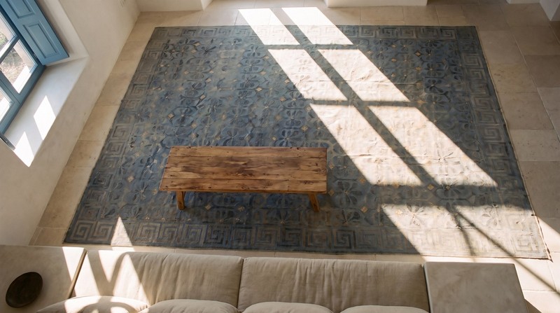 16X24 Antique Indian Dhurries Blue Cotton Area Rug 1920 gallery