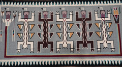 5’7″x2’9″ Navajo Yei Pictorial Hand Woven Wool Vintage Native American Rug