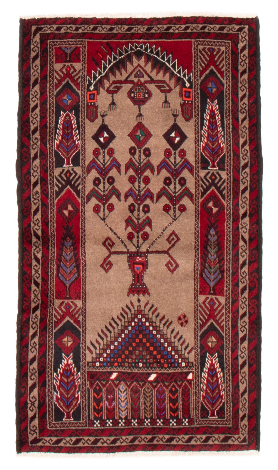 Vintage 3'6" x 5'11" Traditional Hand Knotted Vegetable Dye Wool Area Rug gallery