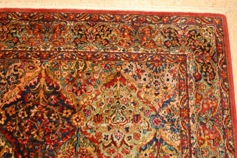 MINT AUTHENTIC KARASTAN KIRMAN MULTI_COLOR PANEL PATTERN #717 RUG CARPET 5.9x9 gallery