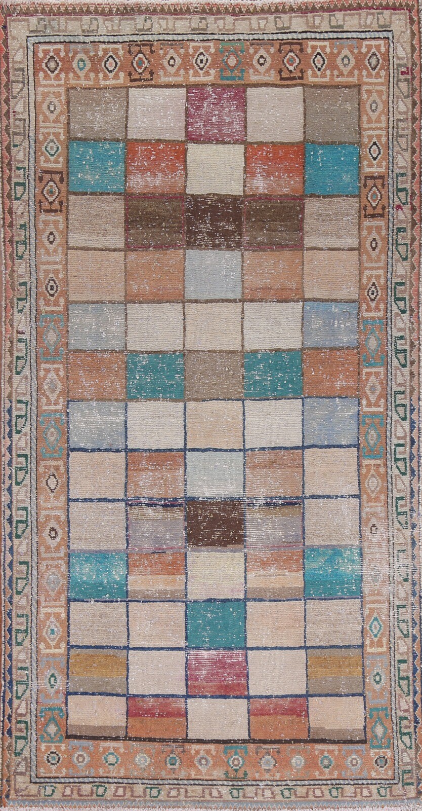 Antique Gabbeh Checked Traditional Area Rug 5x8 Wool Hand-knotted Foyer Carpet gallery