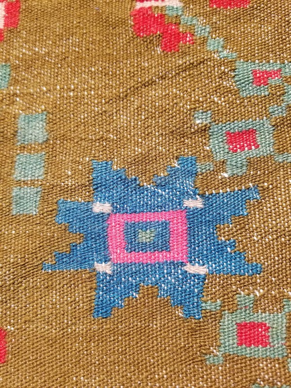 Vintage Traditional Handmade Oriental Wool Multicolor Kilim 5.7x2.4 ft gallery