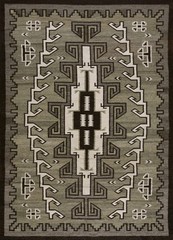 6’x9′ Antique Native American Navajo Flat Woven Wool Gray Color Rug