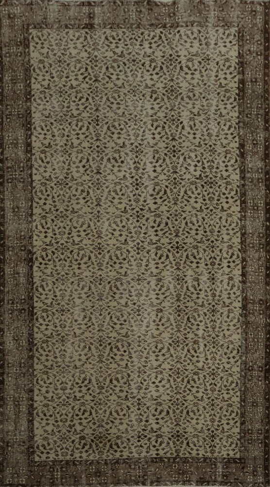 Vintage-Inspired Distressed Vintage Turkish Rug 6x9 Hand-knotted Wool Anatolian