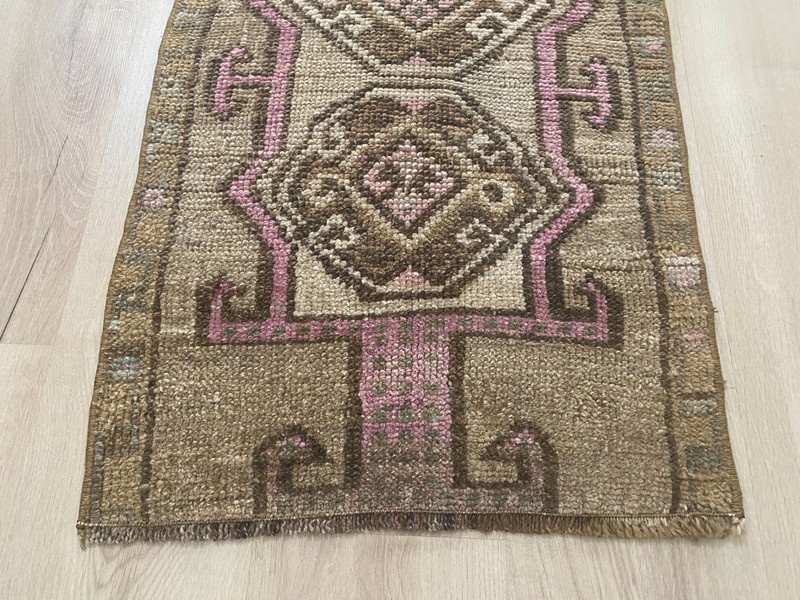 Vintage Turkish Accent Rug 1.7x2.6 Ft Handmade Wool Entryway Area Rug Decor gallery