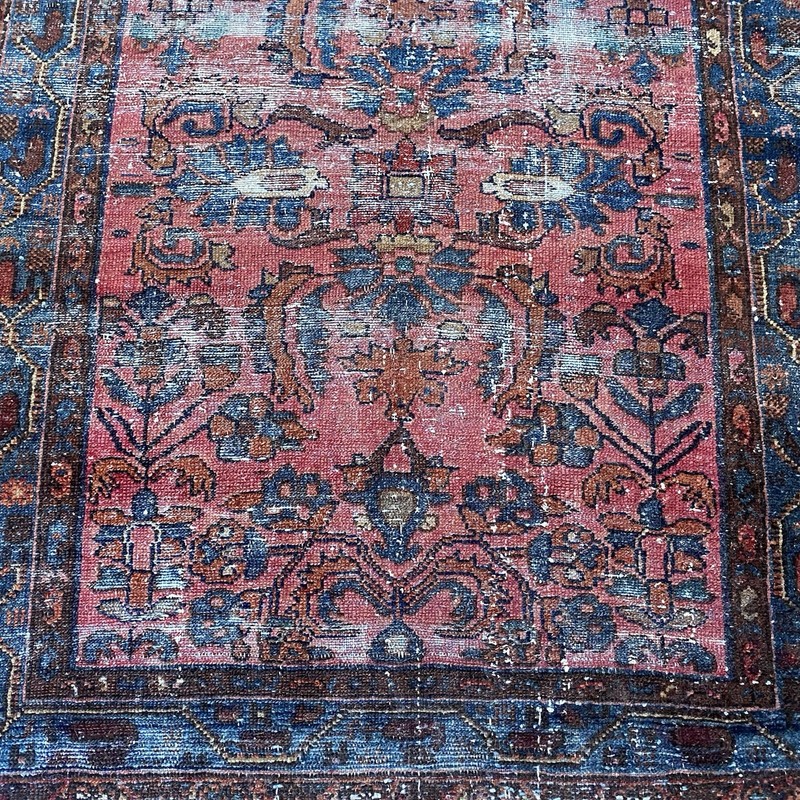Vintage Rug 3' 8 x 6' 4 Rose Hand Knotted Farmhouse Rug gallery