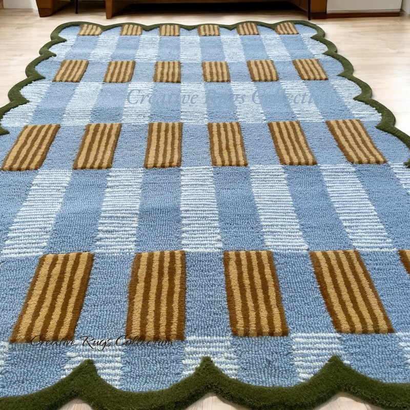 RUG | HANDMADE SCALLOPED RUG | PLIAD RUG MODERN HANDMADE RUG WITH CUSTOMISATION gallery