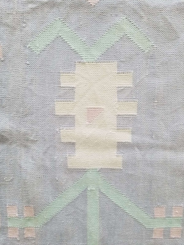 Fine Vintage Traditional Hand Made Oriental Wool Cyan Kilim 160x135cms gallery