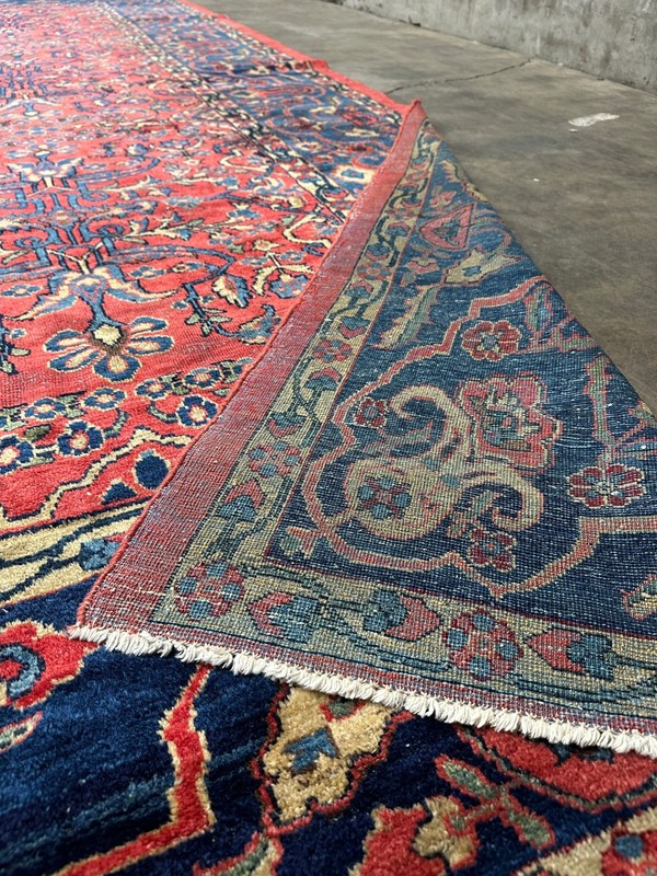 Antique Sarouk-Style Gallery Rug, Hand-Knotted Wool, Floral, 17ft x 38in gallery