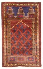 Vintage Hand-Knotted Area Rug 2’11” x 4’6″ Traditional Wool Carpet