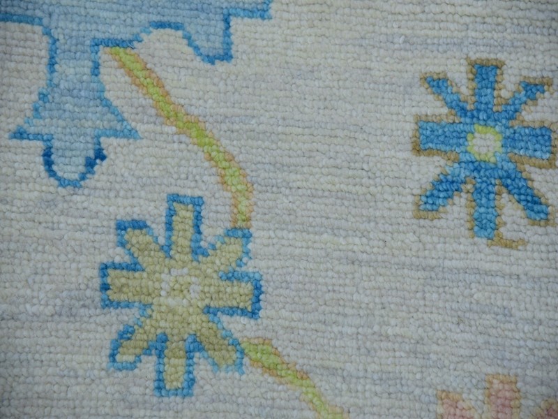 Brand New Modern Indian Oushak Handmade Rug, Colorful Flower Design, 10x14 gallery
