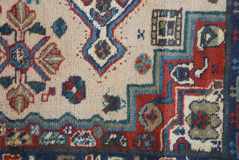 Vintage Stunning Kazak Caucasian Carpet, Gorgeous Kazak Caucasus Carpet gallery