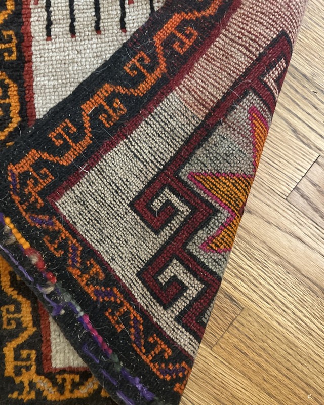 **TURKISH KILIM? RUG** VTG Handwoven Tribal Accent Rug (36”x19”) gallery